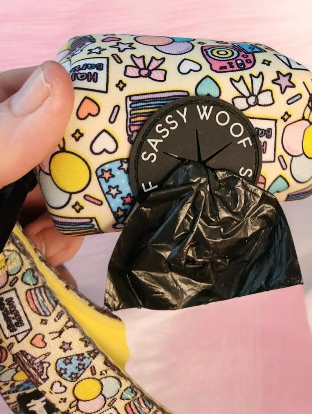 Cute Printed Dog Leash Wit Matching Poo Bag■ New But No Tags